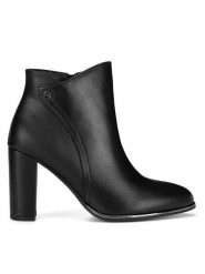 MEXX Botki MX/007C-WYL Czarny. Czarne botki Mexx, bez wzorów, ze skóry, bez obcasa, na słupku, bez zapięcia. Za 369.99 zł.