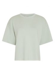 MOSS COPENHAGEN Koszulka w kolorze zielonym rozmiar: XS/S. Zielone bluzki Moss Copenhagen, s, bez wzorów, bez kołnierzyka, bez ramiączek. Za 139.95 zł.