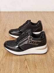 Sixth Sens Sneakersy w kolorze czarnym na koturnie rozmiar: 37. Czarne trampki Sixth Sens, bez wzorów, bez zapięcia. Za 132.05 zł.