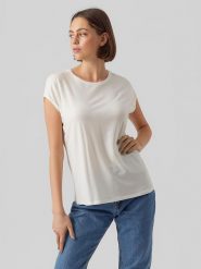 Vero Moda Koszulka "Vmava" w kolorze białym rozmiar: XXL. Białe bluzki Vero Moda, xxl, bez wzorów, bez kołnierzyka, bez ramiączek. Za 48.62 zł.