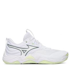 Buty halowe Mizuno. Białe obuwie sportowe Mizuno, bez zapięcia, mizuno wave. Za 709.99 zł.