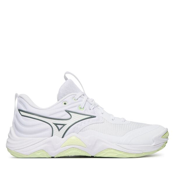 Buty halowe Mizuno. Białe obuwie sportowe Mizuno, bez zapięcia, mizuno wave. Za 709.99 zł.