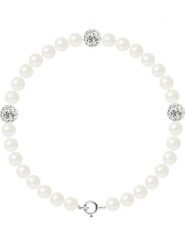 Mitzuko Bransoletka z perłami i kryształkami w kolorze białym rozmiar: onesize. Białe bransoletki Mitzuko, z kryształem, srebrne. Za 304.99 zł.