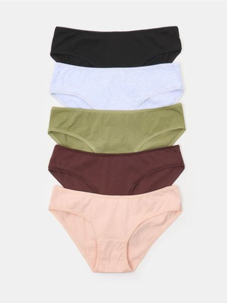 Bawełniane majtki figi 5 pack - wielobarwny. Figi Sinsay, l, bez wzorów, z bawełny. Za 22.99 zł.