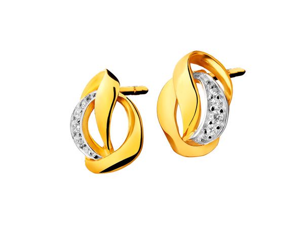 Złote kolczyki z cyrkoniami. Żółte kolczyki Apart, z cyrkonią, złote. Za 709.00 zł.