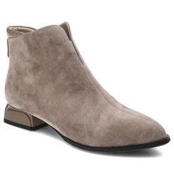 Beżowe Botki Cambell Stylowe Obuwie Damskie. Brązowe botki Cambell, bez wzorów, bez obcasa, na obcasie, bez zapięcia. Za 319.00 zł.