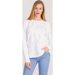 BLUZA LIU JO. Białe bluzy Liu Jo, l, z aplikacjami, z bawełny, bez kaptura. Za 401.40 zł.