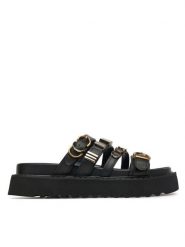 PINKO Klapki Kate 02 SD0291 P001 Czarny. Czarne klapki Pinko, bez wzorów, ze skóry, bez obcasa. Za 1,215.00 zł.
