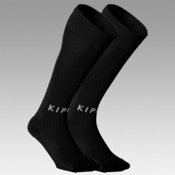 Skarpety piłkarskie Kipsta Essential. Czarne skarpety KIPSTA, bez wzorów, z elastanu. Za 14.99 zł.