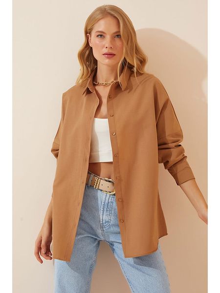 Happiness Istanbul Bluzka w kolorze jasnobrązowym rozmiar: 38. Brązowe bluzki Happiness Istanbul, bez wzorów, bez kołnierzyka, bez ramiączek. Za 41.79 zł.