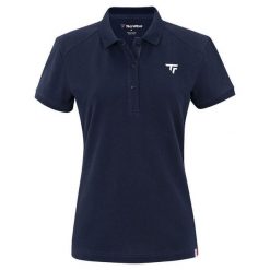 Koszulka polo damska Tecnifibre 2024. Niebieskie bluzki TECNIFIBRE, bez wzorów, z dzianiny, bez kołnierzyka, bez ramiączek. W wyprzedaży za 237.00 zł.