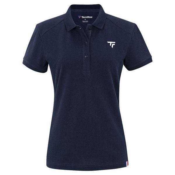 Koszulka polo damska Tecnifibre 2024. Niebieskie bluzki TECNIFIBRE, bez wzorów, z dzianiny, bez kołnierzyka, bez ramiączek. W wyprzedaży za 223.50 zł.