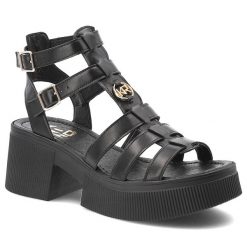 Czarne Sandały Karino Buty Damskie Zapinane Na Sprzączkę. Czarne sandały Karino, bez wzorów, ze skóry, klasyczne, bez obcasa, na obcasie, bez zapięcia. Za 459.00 zł.