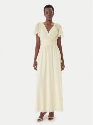 Morgan Sukienka wieczorowa 261-RLUCY Żółty Regular Fit. Żółte sukienki Morgan, bez wzorów, z syntetyku, wizytowe, bez kołnierzyka, bez ramiączek. Za 429.99 zł.