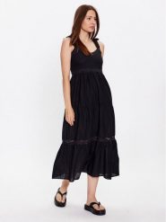Brave Soul Sukienka letnia LDRW-569LEILA Czarny Relaxed Fit. Czarne sukienki Brave Soul, na lato, s, bez wzorów, z bawełny, bez kołnierzyka, bez ramiączek. Za 83.99 zł.