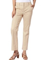 Heine Spodnie w kolorze beżowo-białym rozmiar: 40. Brązowe spodnie materiałowe Heine, na co dzień, bez wzorów, z materiału. Za 104.99 zł.