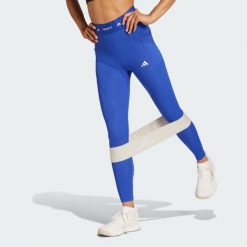 Legginsy Techfit COLD.RDY Full-Length. Niebieskie legginsy Adidas, bez wzorów, z materiału. Za 349.00 zł.