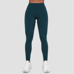 Legginsy damskie fitness z kieszeniami ciemnozielone Ignite. Zielone legginsy GYMBEAM, m, bez wzorów, z elastanu. Za 112.90 zł.