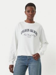 Calvin Klein Jeans Bluza Logo Graphic LV047F818G Biały Regular Fit. Białe bluzy Calvin Klein Jeans, m, bez wzorów, z bawełny, bez kaptura. Za 268.99 zł.