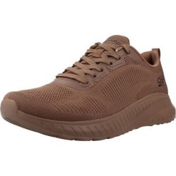 Buty SKECHERS BOBS SQUAD Brązowy. Brązowe trekkingi Skechers, z tkaniny, na fitness i siłownię. Za 263.99 zł.