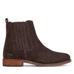 Sztyblety Josef Seibel. Brązowe botki Josef Seibel, bez wzorów, bez obcasa, na płaskiej podeszwie, bez zapięcia. Za 519.99 zł.
