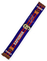 Szalik Barcelona Raphinha - oficjalny licencjonowany. Czerwone szaliki FC Barcelona, bez wzorów, z bawełny. Za 94.90 zł.