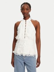 BARDOT Bluzka Remy Sleeveless 59846TB Biały Regular Fit. Białe bluzki Bardot, bez wzorów, z syntetyku, bez kołnierzyka, bez ramiączek. Za 399.99 zł.