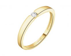 Pierścionek z żółtego złota z brylantem - 0,08 ct - próba 375. Żółte pierścionki Apart, z brylantem, złote. Za 2,159.00 zł.