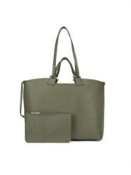Gino Rossi Torebka K233010-1 Khaki. Brązowe shopper Gino Rossi, bez wzorów, z materiału, bez dodatków. Za 167.99 zł.