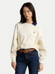 Polo Ralph Lauren Bluza 211B17785002 Kremowy Relaxed Fit. Białe bluzy Polo Ralph Lauren, xs, bez wzorów, z bawełny, bez kaptura. Za 859.99 zł.