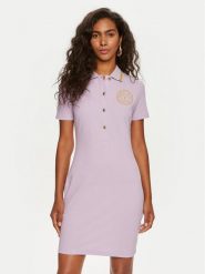Versace Jeans Couture Sukienka codzienna 76HAOT03 Fioletowy Regular Fit. Fioletowe sukienki Versace Jeans Couture, na co dzień, m, bez wzorów, z bawełny, bez kołnierzyka, bez ramiączek, proste. Za 809.99 zł.