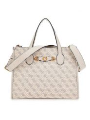 Guess Torebka w kolorze kremowym - 34 x 26 x 13 cm rozmiar: onesize. Brązowe torby na ramię Guess, z aplikacjami, z materiału, przez ramię, bez dodatków. Za 440.28 zł.