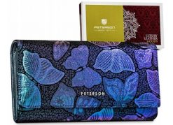 Portfel skórzany Peterson PTN 42122-ONBF niebieski. Niebieskie portfele Peterson, z aplikacjami, ze skóry. Za 115.99 zł.