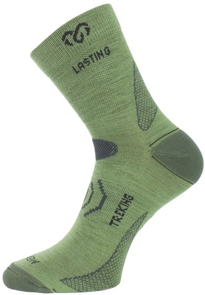 Skarpety merino TNW. Zielone skarpety LASTING, bez wzorów, z elastanu. Za 58.00 zł.