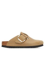 Birkenstock Klapki Boston Big Buckle Hex 1030425 Brązowy. Brązowe klapki Birkenstock, bez wzorów, ze skóry, bez obcasa. Za 809.99 zł.
