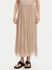 ViCOLO Spódnica midi TD0022 Beżowy Regular Fit. Brązowe spódnice ViCOLO, m, bez wzorów, ze lnu, midi. Za 199.99 zł.