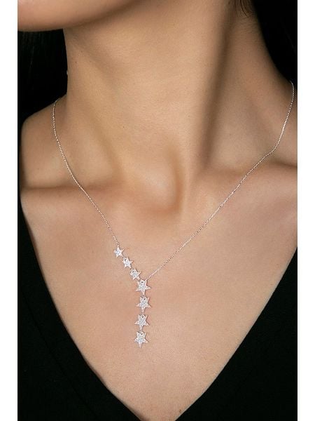 Miu Silver Srebrny naszyjnik z elementem ozdobnym - dł. 42 cm rozmiar: onesize. Szare naszyjniki Miu Silver, z cyrkonią, srebrne. Za 126.15 zł.