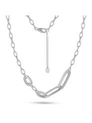 Eclat d'Argent Srebrny naszyjnik z elementem ozdobnym - dł. 40 cm rozmiar: onesize. Szare naszyjniki Eclat d'Argent, z cyrkonią, srebrne. Za 695.99 zł.