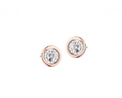 Kolczyki z różowego i białego złota z brylantami - 0,04 ct - próba 375. Białe kolczyki Apart, z brylantem, złote. Za 1,759.00 zł.