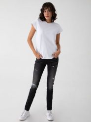 LTB Dżinsy "Molly M" - Slim fit - w kolorze antracytowym rozmiar: W28/L36. Czarne jeansy LTB, l, z aplikacjami, z podwyższonym stanem. Za 74.81 zł.