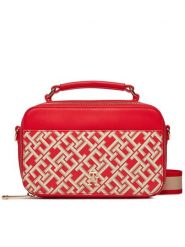 Tommy Hilfiger Torebka Iconic Tommy Camera Bag Mono AW0AW16083 Czerwony. Czerwone torebki klasyczne TOMMY HILFIGER, bez wzorów, ze skóry, bez dodatków. Za 599.99 zł.