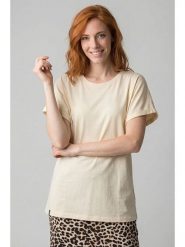 Alife and kickin Koszulka "Magdalena" w kolorze kremowym rozmiar: XS. Brązowe bluzki Alife and Kickin, xs, bez wzorów, bez kołnierzyka, bez ramiączek. Za 43.99 zł.