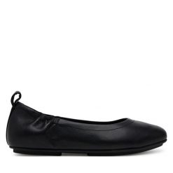 Baleriny FitFlop. Czarne baleriny FitFlop, bez wzorów, bez obcasa. Za 339.99 zł.