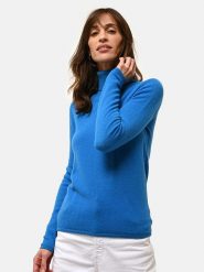 Just Cashmere Kaszmirowy sweter "Ava" w kolorze niebieskim rozmiar: L. Niebieskie golfy Just Cashmere, l, bez wzorów, z kaszmiru, bez ramiączek. Za 237.17 zł.