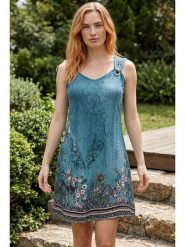 SOULSHAE Sukienka w kolorze niebieskim rozmiar: L/XL. Niebieskie sukienki SOULSHAE, na co dzień, l, bez wzorów, bez kołnierzyka, bez ramiączek, mini, proste. Za 115.95 zł.