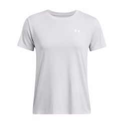 Koszulka treningowa damska Under Armour Tech Textured. Szare koszulki sportowe Under Armour, bez wzorów, bez ramiączek. Za 79.99 zł.