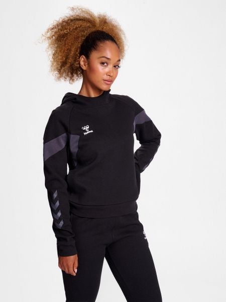 Bluza z kapturem dla kobiet Hummel Travel. Czarne bluzy Hummel, uniwersalny, bez wzorów, z bawełny, z kapturem. Za 155.00 zł.