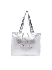 Adidas Torebka Shopper Metallic Pu Bag KR1566 Srebrny. Szare shopper Adidas, bez wzorów, ze skóry, bez dodatków. Za 239.99 zł.
