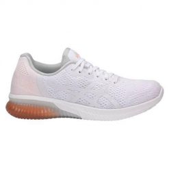 Buty do chodzenia damskie Asics Gel Kenun MX. Białe obuwie sportowe Asics, z materiału, bez zapięcia, trekkingowe. Za 292.00 zł.