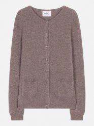 Perfect Cashmere Kaszmirowy kardigan "Amy" w kolorze szarobrązowym rozmiar: L. Brązowe kardigany Perfect Cashmere, l, bez wzorów, z kaszmiru. Za 416.30 zł.